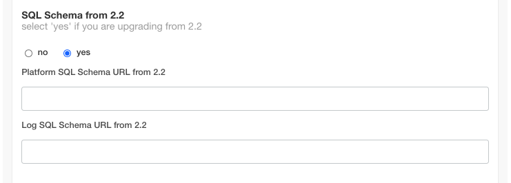 TCIE 3.X Install GUI: DB Dumps input